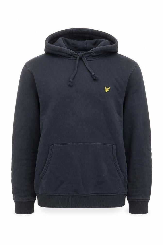 Lyle & Scott Men’s Blue Pullover Hoodie Size L Cotton Logo Sweatshirt