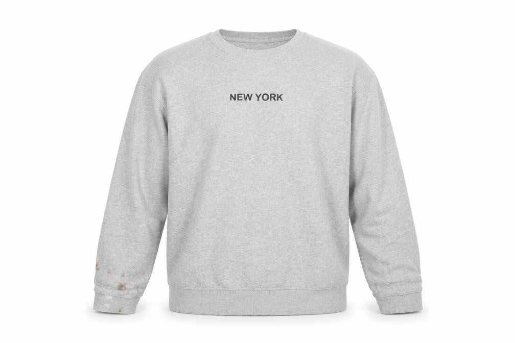 Brave Soul Men's Grey XL New York Crew Neck Sweatshirt Pullover