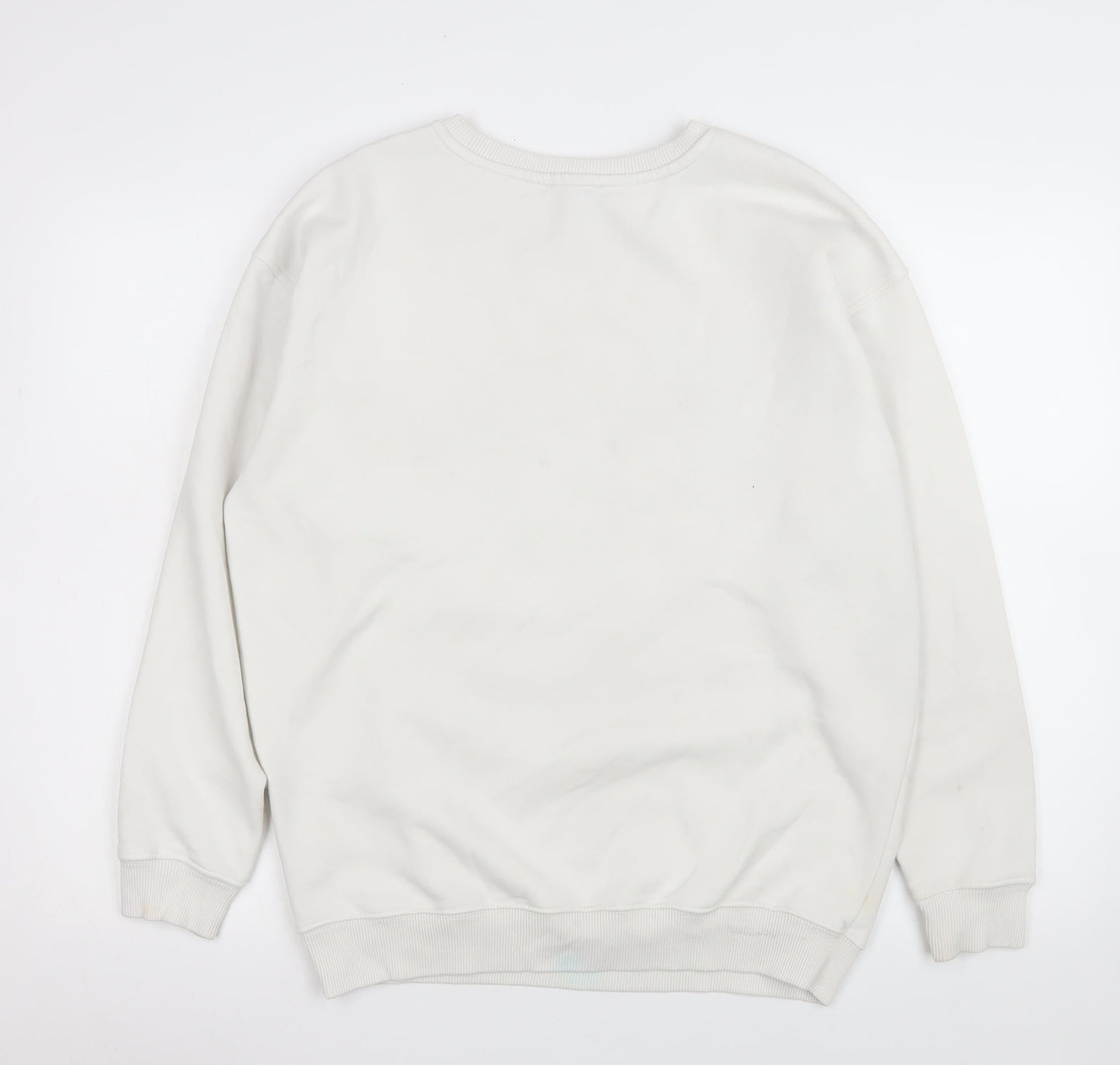 New Look Womens White French Alps Ski Club Crew Neck Sweatshirt Size S