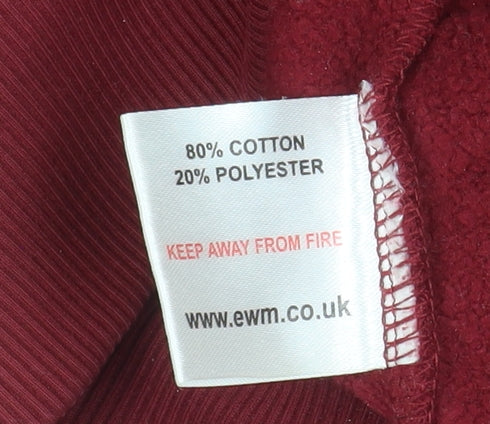 EWM Men’s Red Cotton Blend Crew Neck Sweatshirt Size L