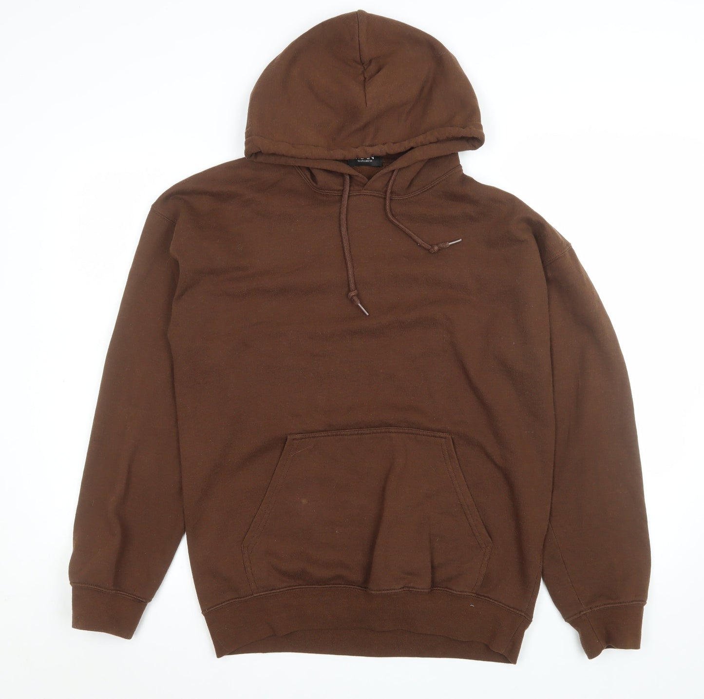 boohooMAN Unisex Brown Pullover Hoodie S Graphic Eagle Print Cotton Blend