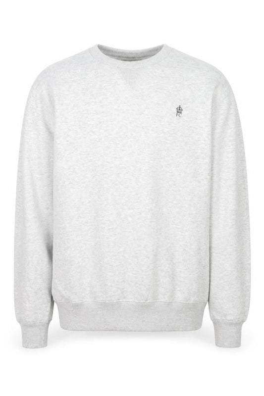 Front view of French Connection men’s grey l pullover sweatshirt crew neck