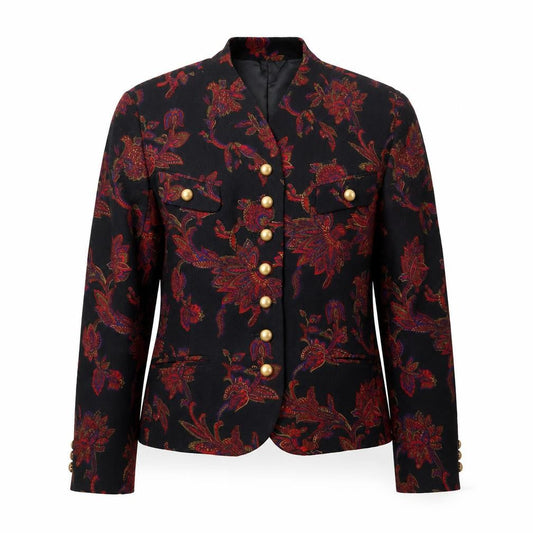 Alexon Womens Black Floral Wool Blend Tailored Blazer UK 14