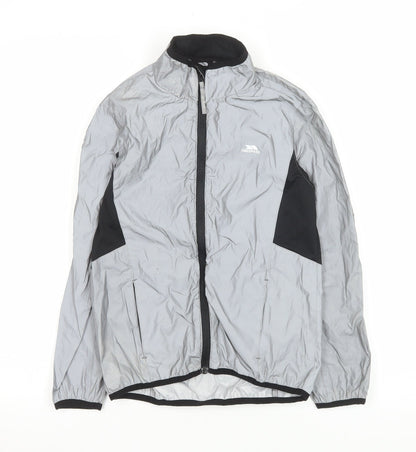 Additional front view of Trespass boys’ grey 7-8 years lightweight windbreaker jacket
