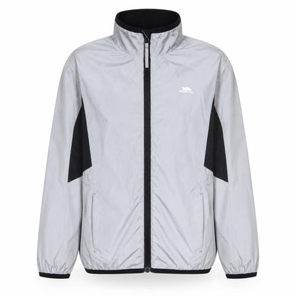 Front view of Trespass boys’ grey 7-8 years lightweight windbreaker jacket