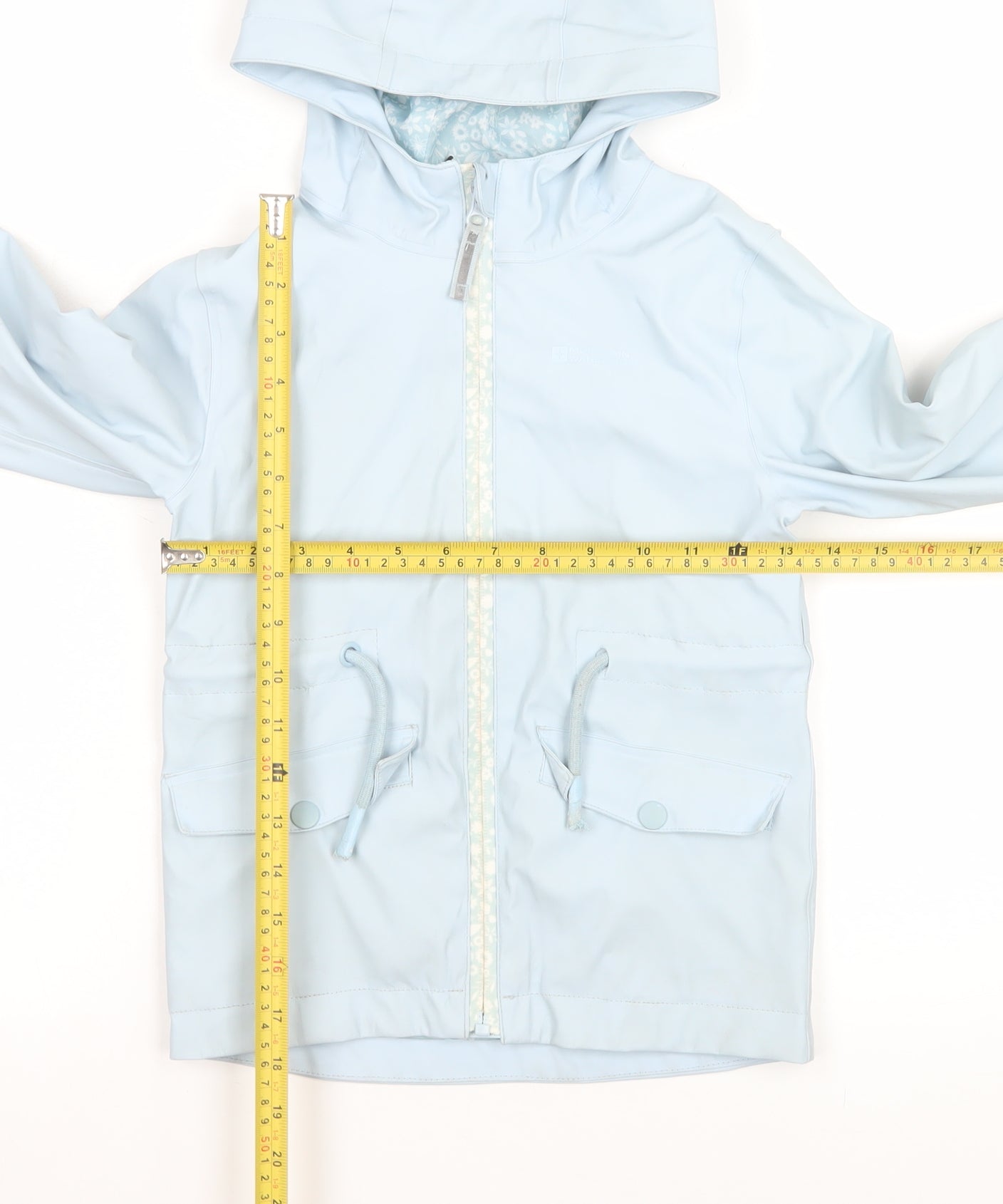Mountain Warehouse Girls Blue Waterproof Hooded Rain Coat 5-6 Years