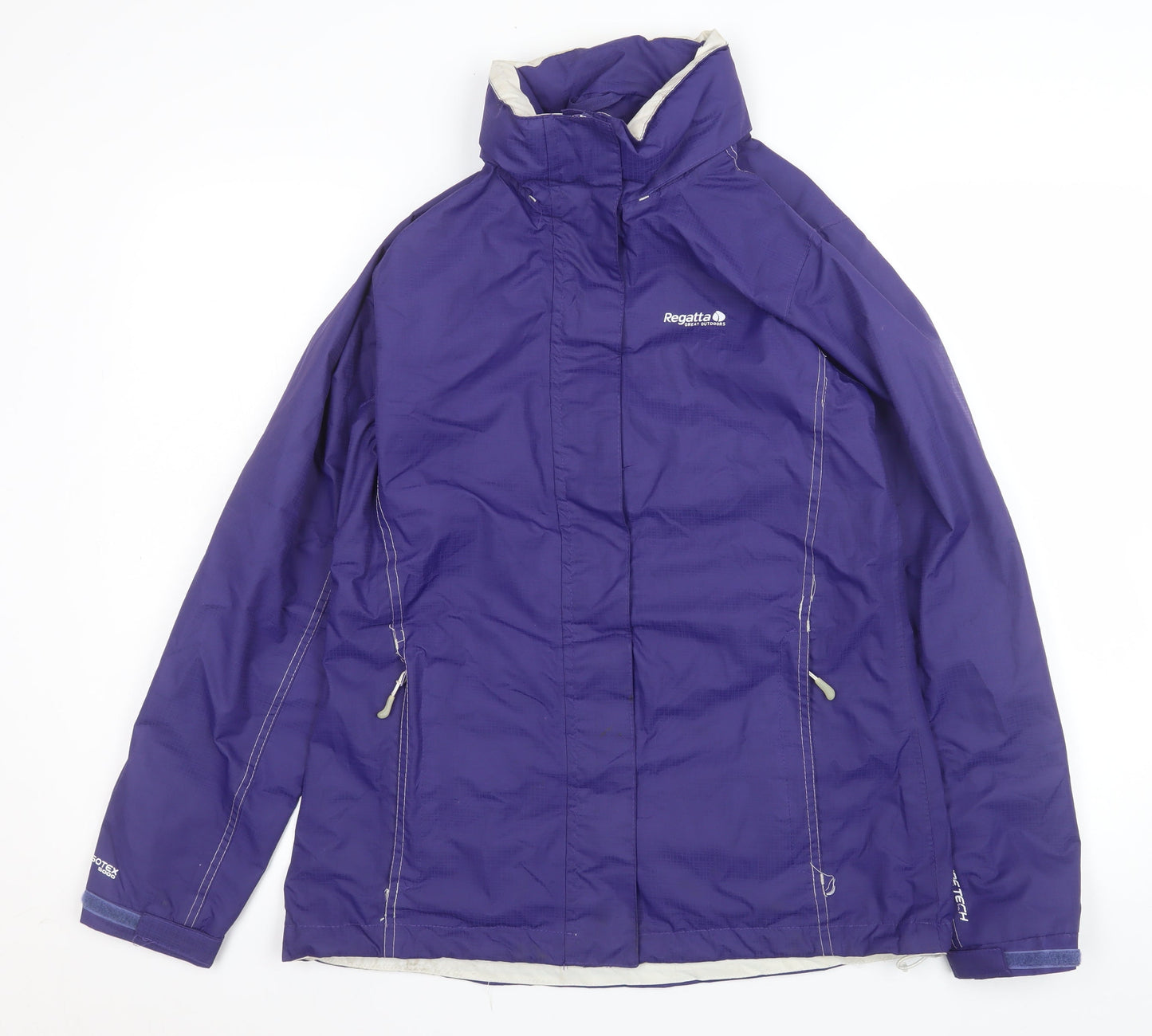 Regatta Womens Purple Waterproof Mid-Length Hooded Jacket UK 10