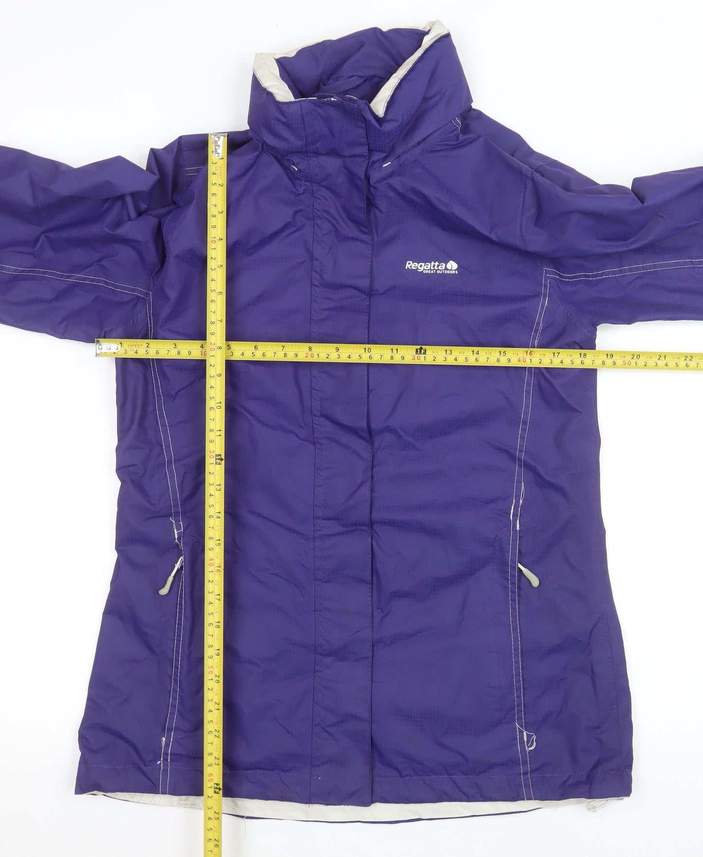 Regatta Womens Purple Waterproof Mid-Length Hooded Jacket UK 10