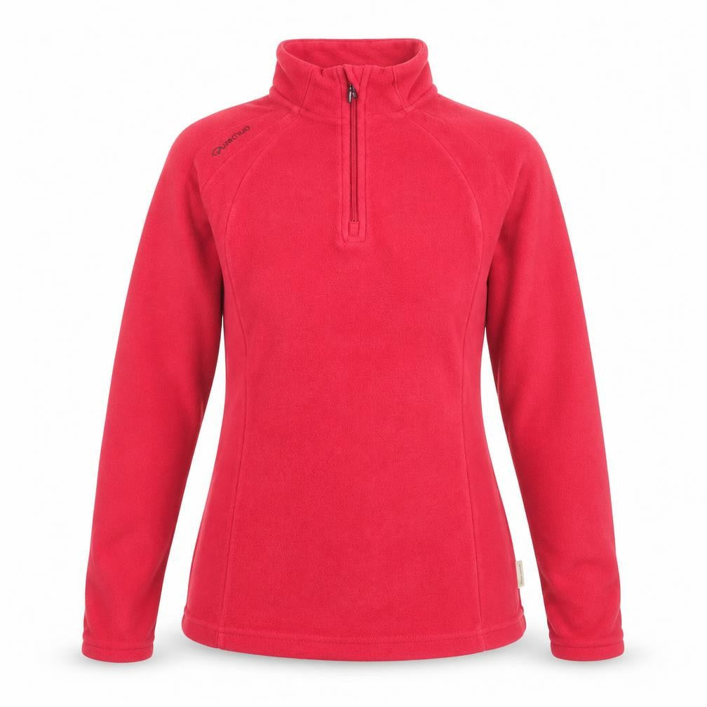 Quechua Women's Red 1/4 Zip Fleece Pullover Sweatshirt Size 12