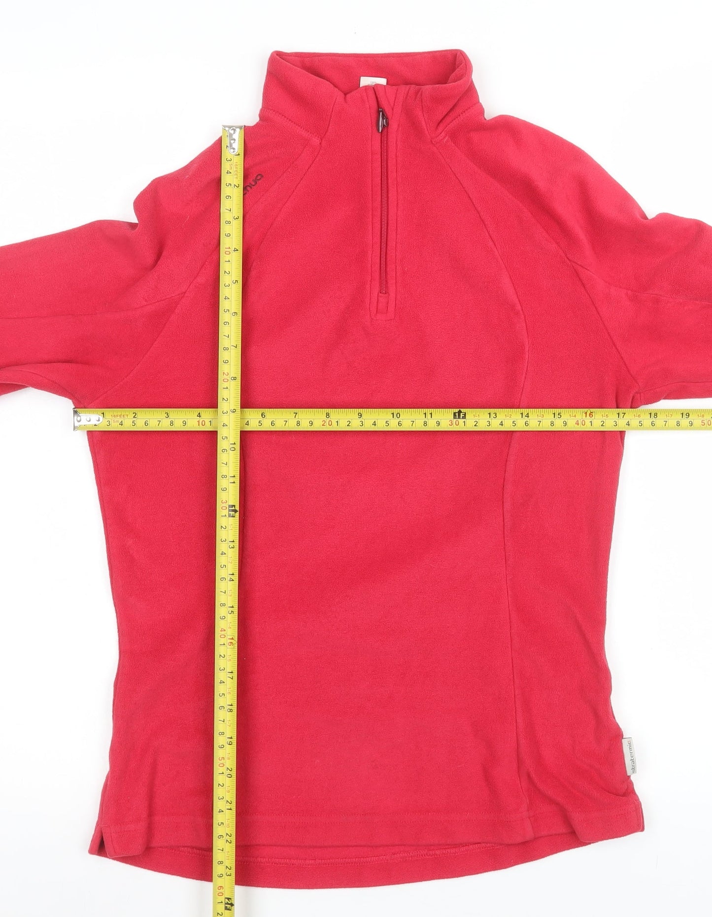 Quechua Women's Red 1/4 Zip Fleece Pullover Sweatshirt Size 12