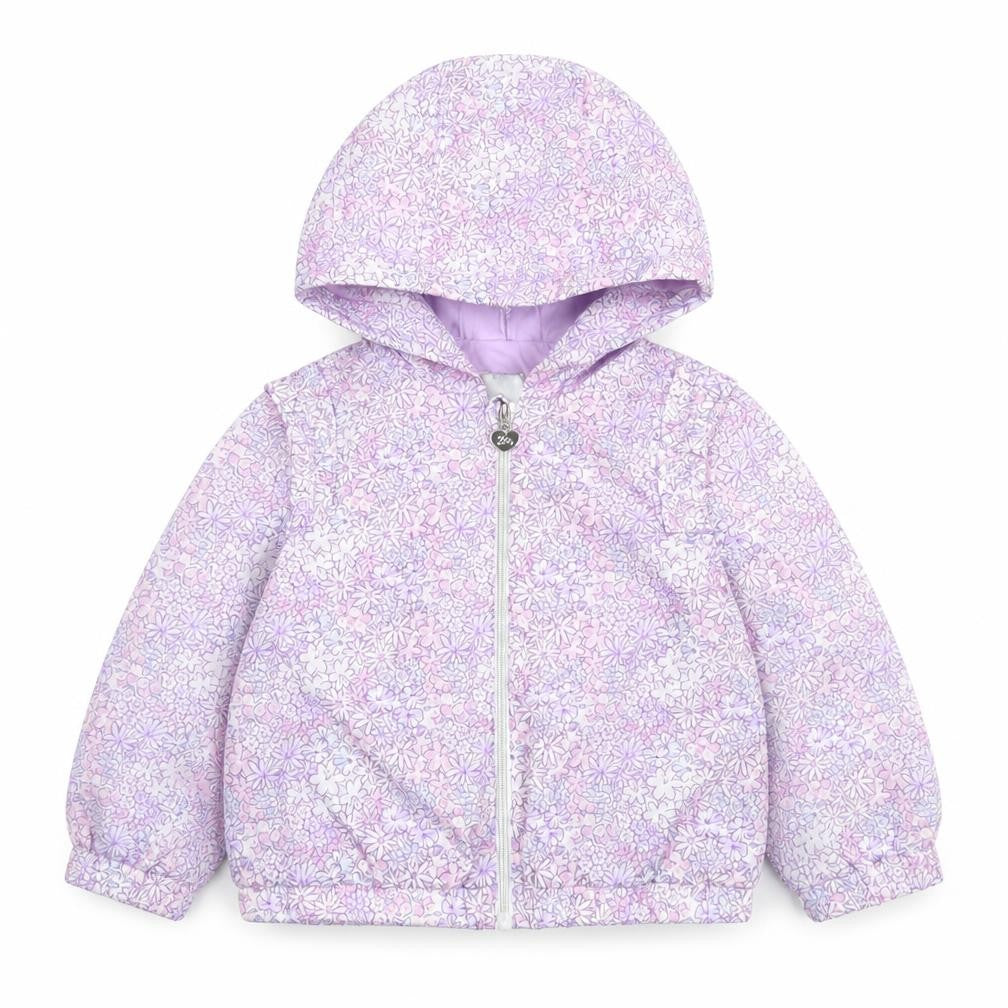Original Marines Girls Purple Floral Hooded Puffer Jacket 12-18 Months