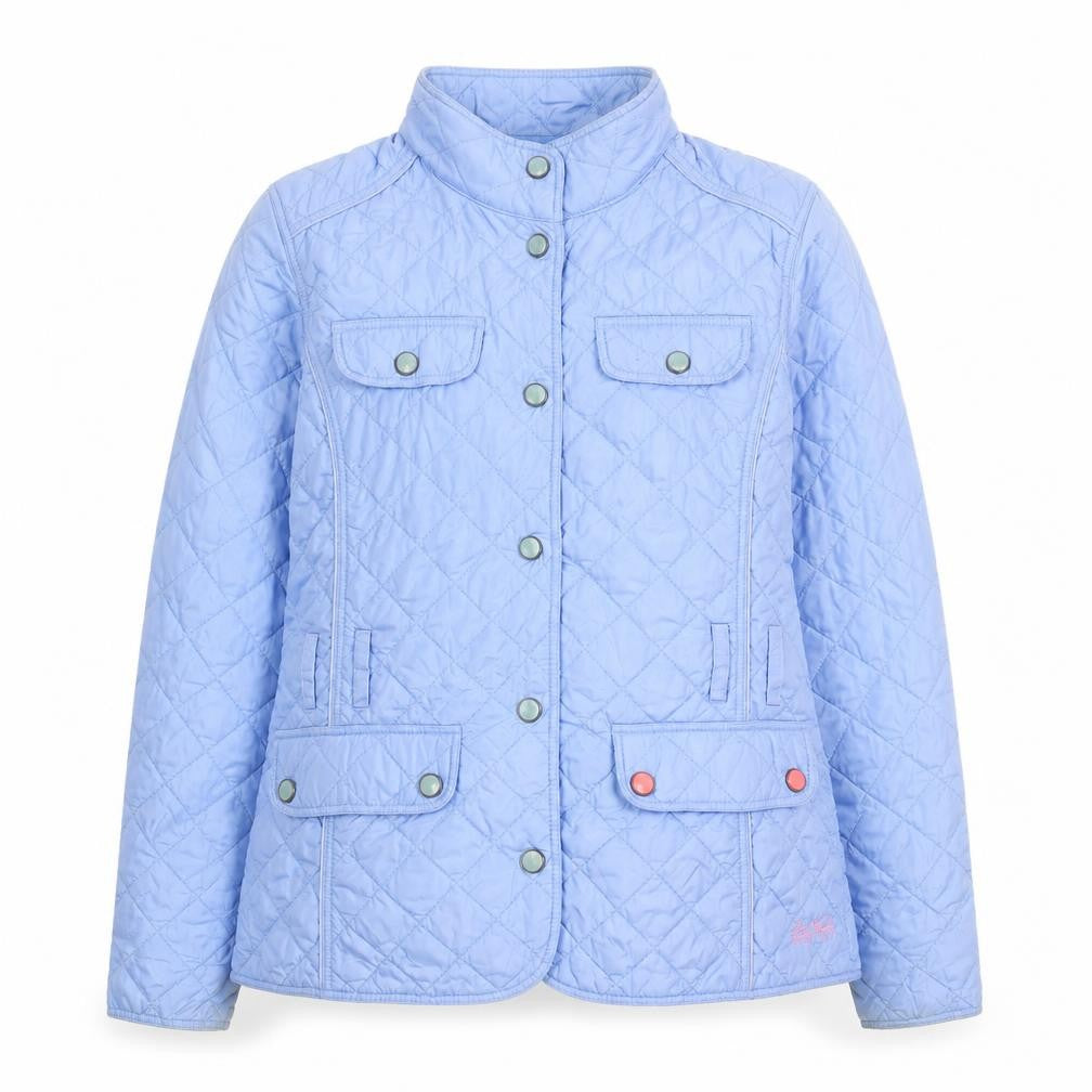 Jack Murphy Women Blue Quilted Mid-Length Jacket Size 14