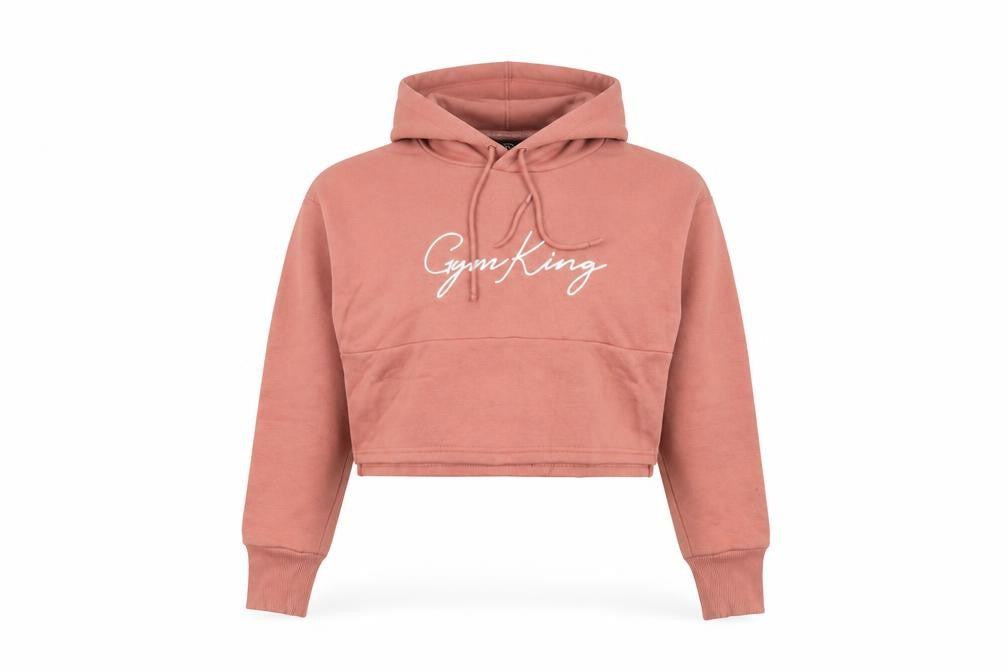 Gym King Women's Pink Cropped Pullover Hoodie Size 14