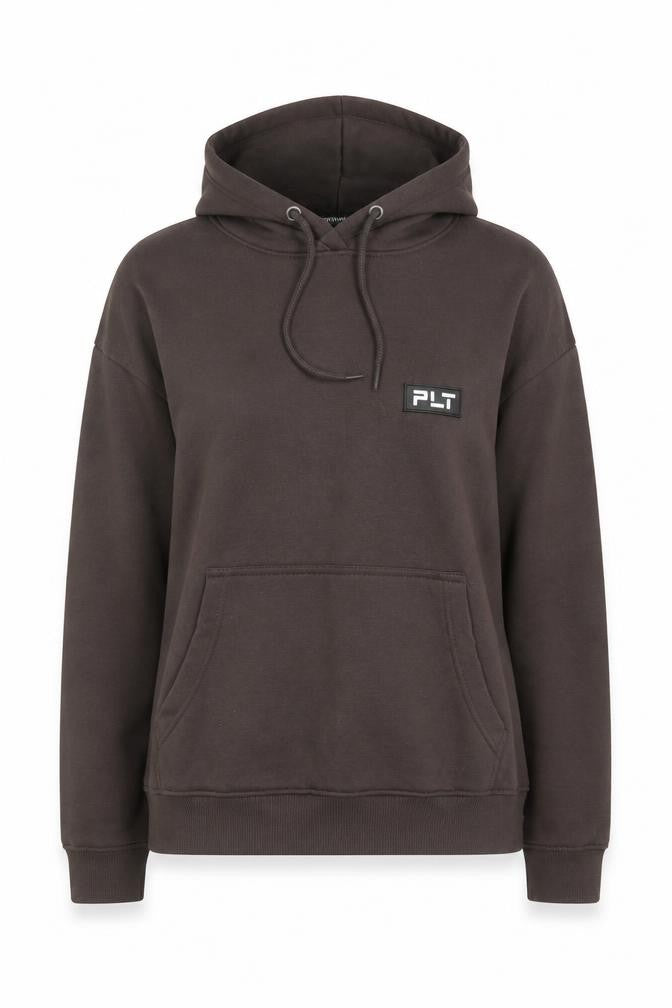 PRETTYLITTLETHING Womens Brown Hoodie UK 4 Cotton Blend Pullover