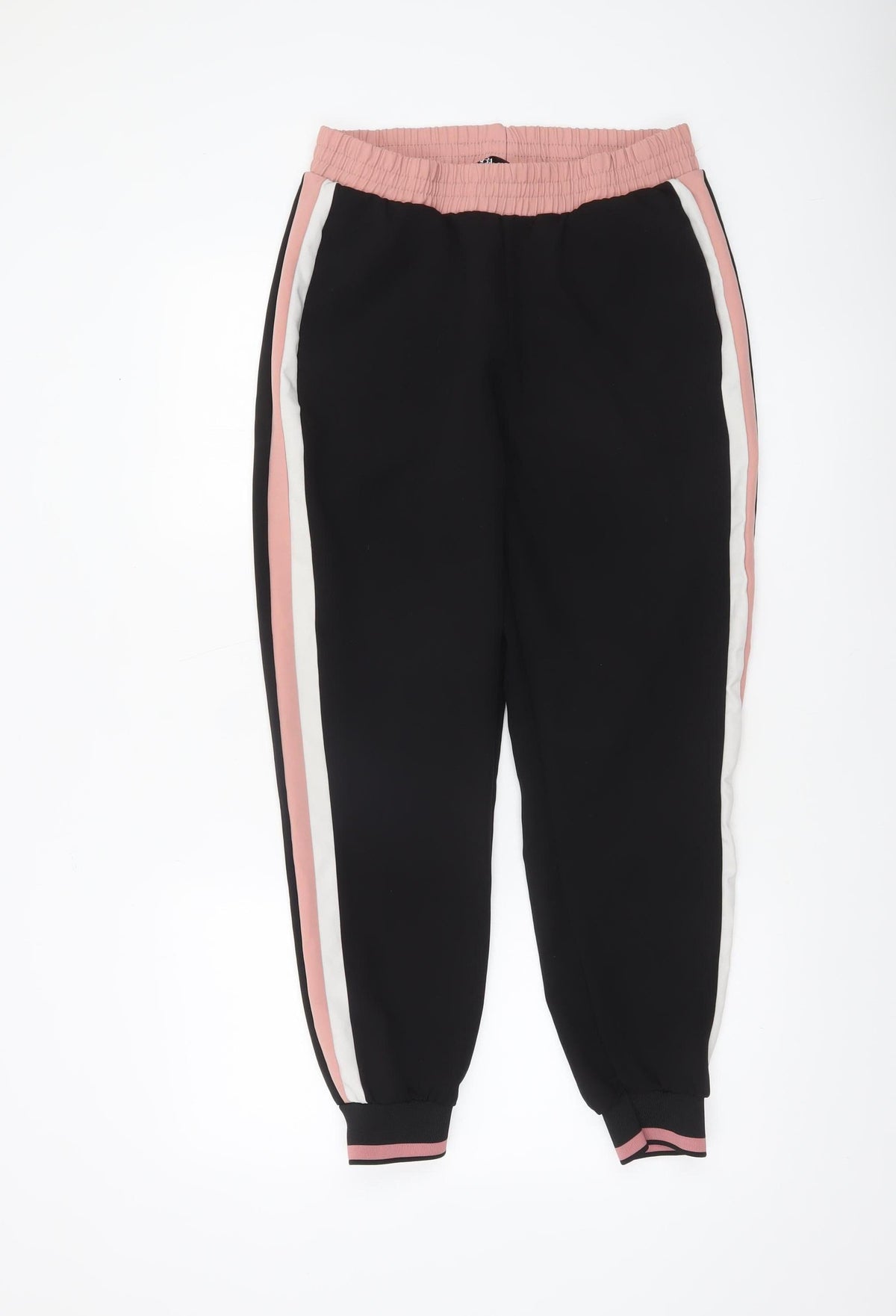 Zara Womens Black Jogger Trousers Size 12 Elastic Waist Casual