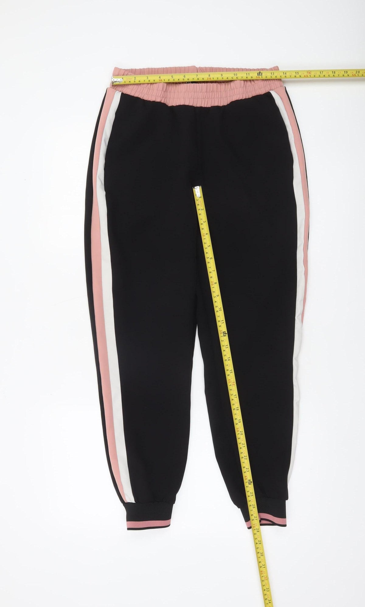 Zara Womens Black Jogger Trousers Size 12 Elastic Waist Casual