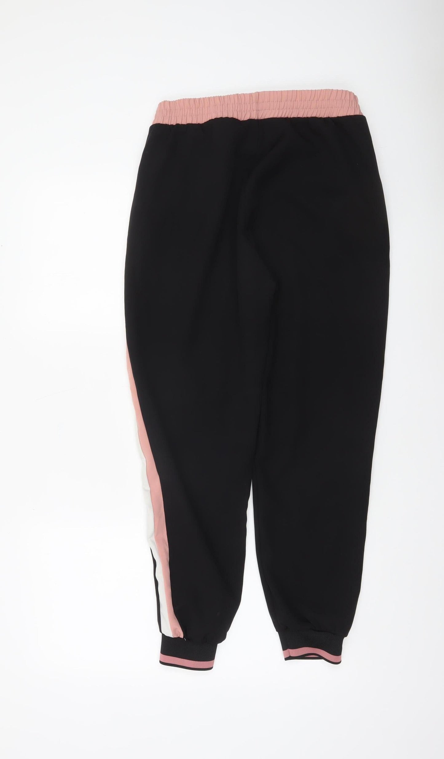Zara Womens Black Jogger Trousers Size 12 Elastic Waist Casual