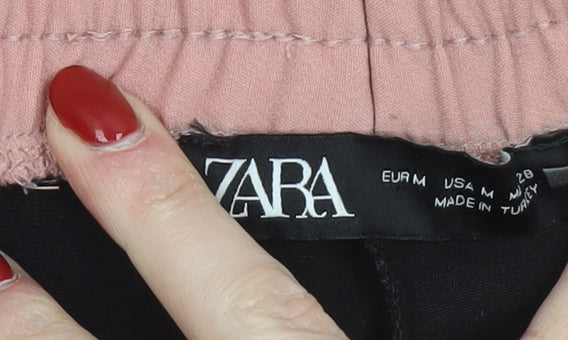 Zara Womens Black Jogger Trousers Size 12 Elastic Waist Casual