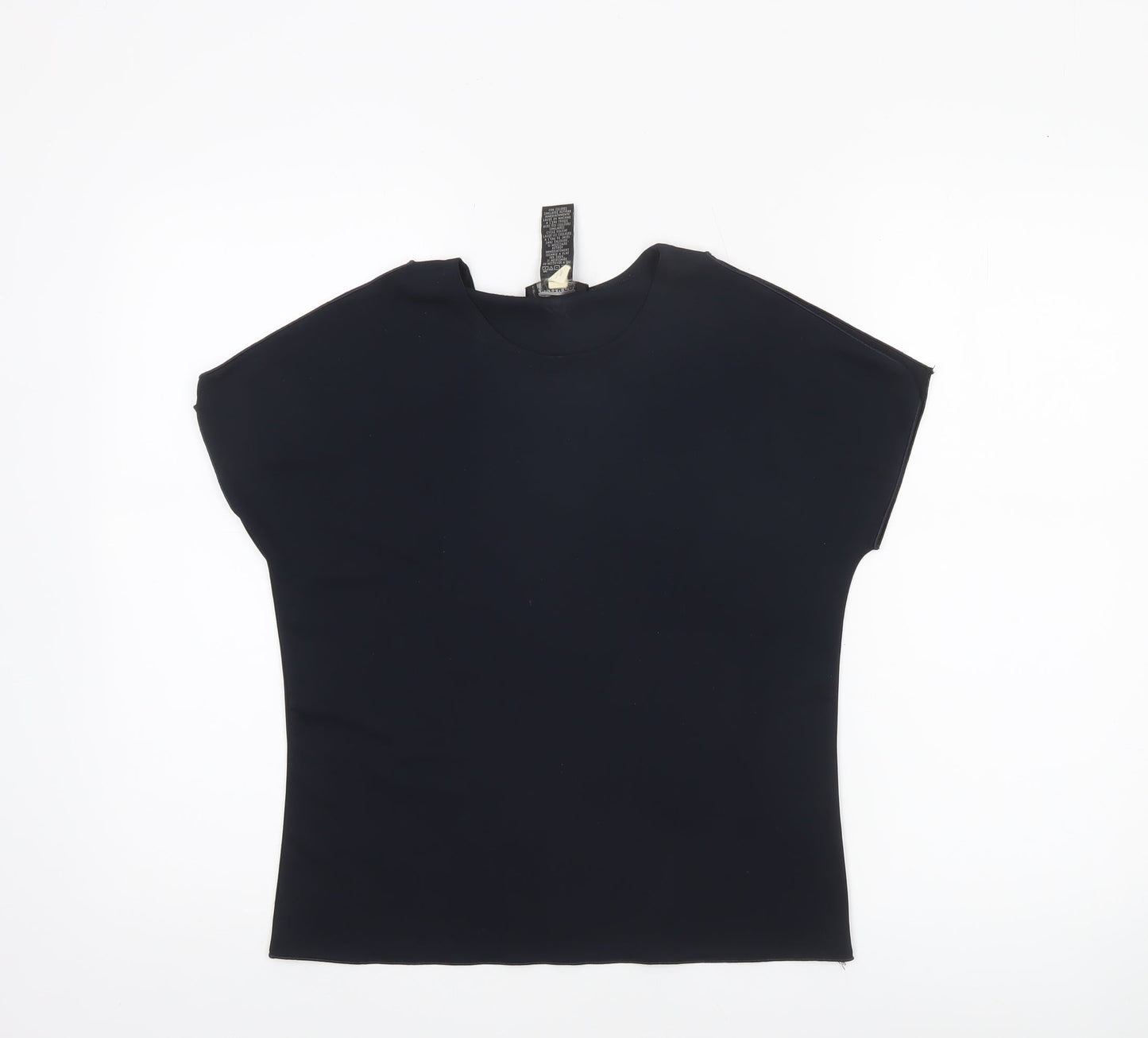 Kenneth Cole Women's Black Crew Neck Basic Polyester T-Shirt M