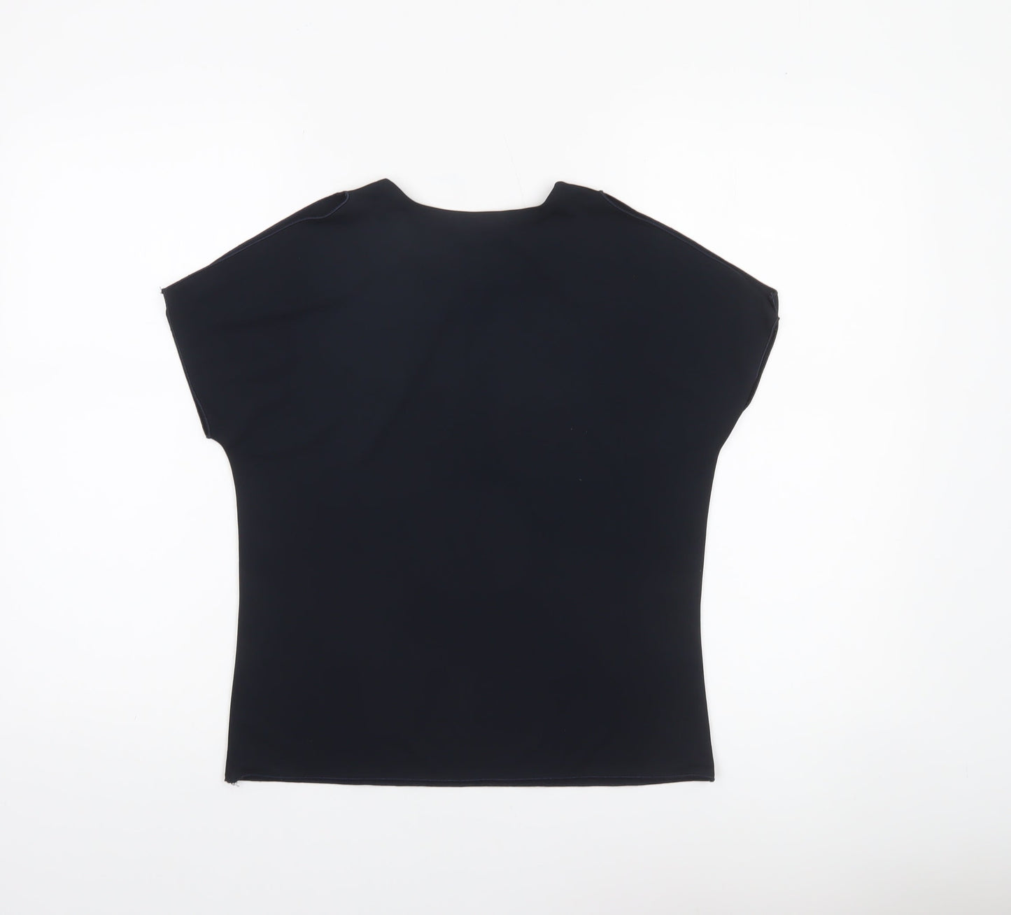 Kenneth Cole Women's Black Crew Neck Basic Polyester T-Shirt M