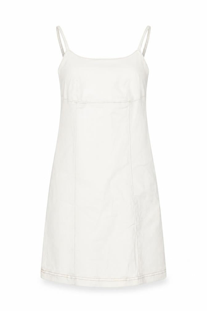 Stradivarius Women Ivory XS Slip Dress Cotton Blend Zip Back