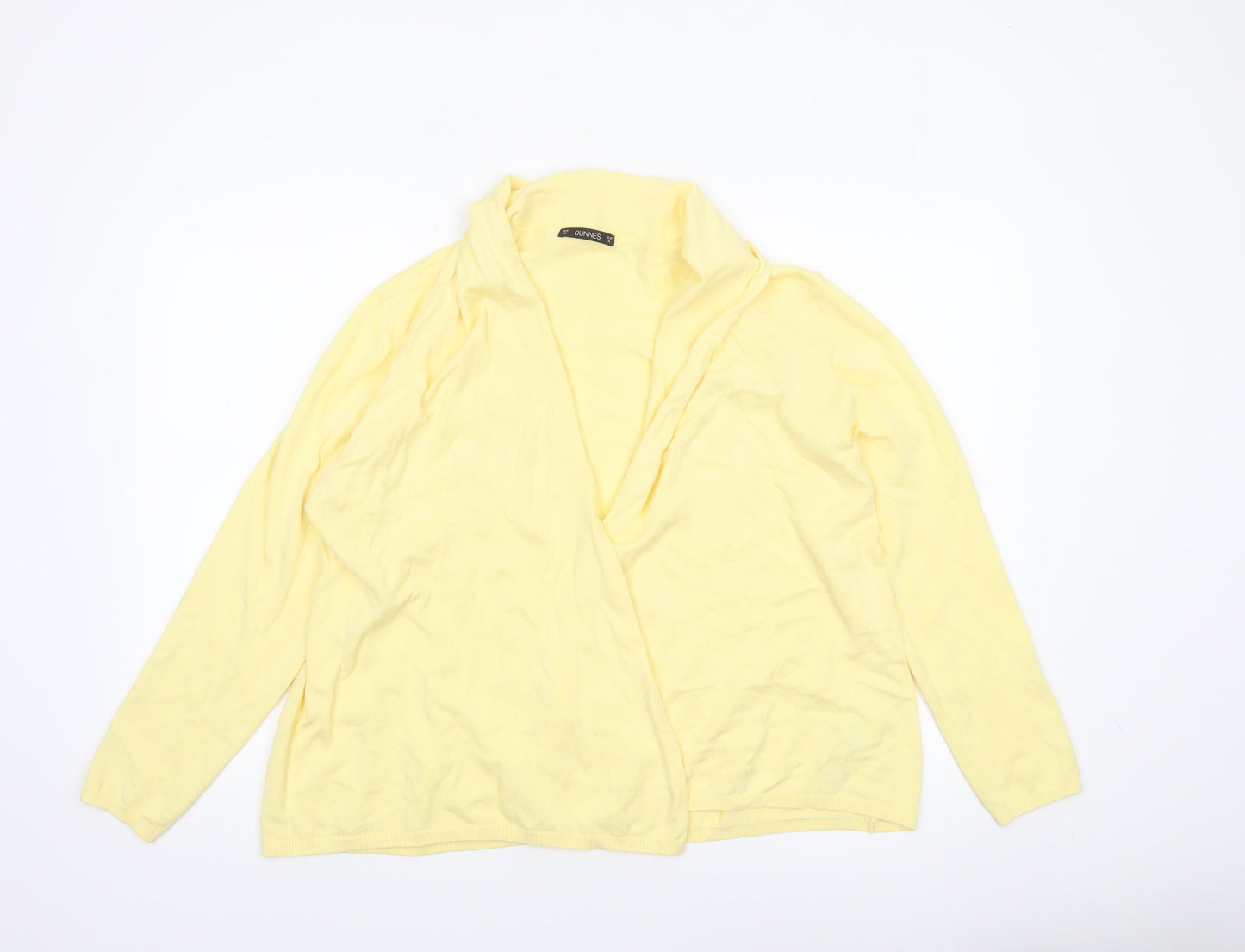 Dunnes Women's Yellow Knit Long Sleeve Open Cardigan XL