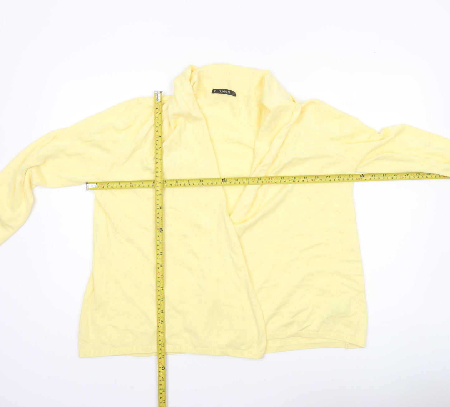 Dunnes Women's Yellow Knit Long Sleeve Open Cardigan XL