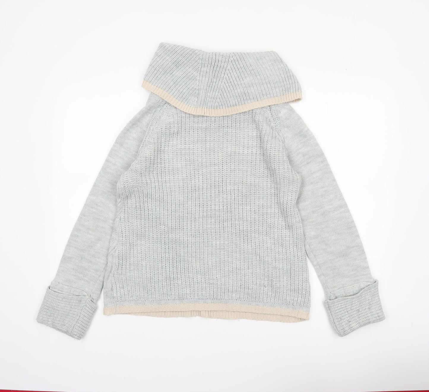 Oasis Women’s Grey Roll Neck Chunky Knit Jumper Size M