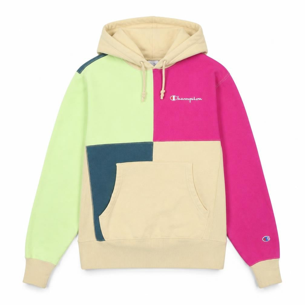 Champion Reverse Weave Women’s Beige Multi Colourblock Pullover Hoodie Small