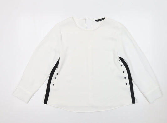 Zara Basic Women’s White Long Sleeve Button Blouse XS
