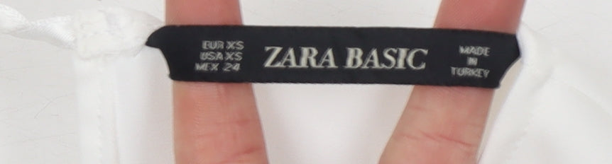 Zara Basic Women’s White Long Sleeve Button Blouse XS