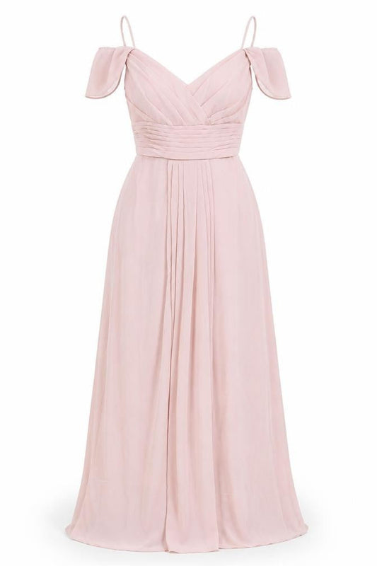 Infinite by Wed2B Women’s Pink Long Ball Gown Chiffon Dress 8-10
