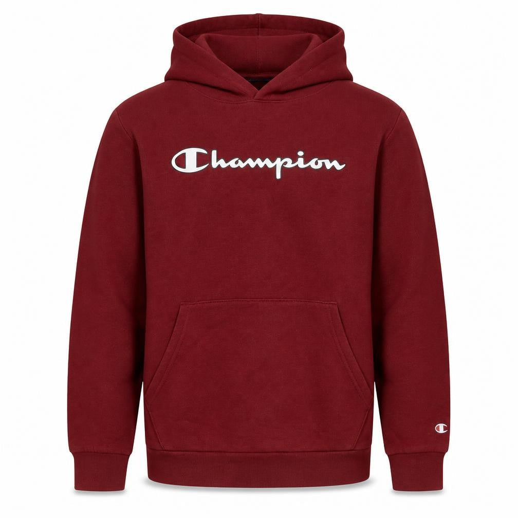 Champion Mens Red Pullover Hoodie Logo Fleece Sweatshirt Size S