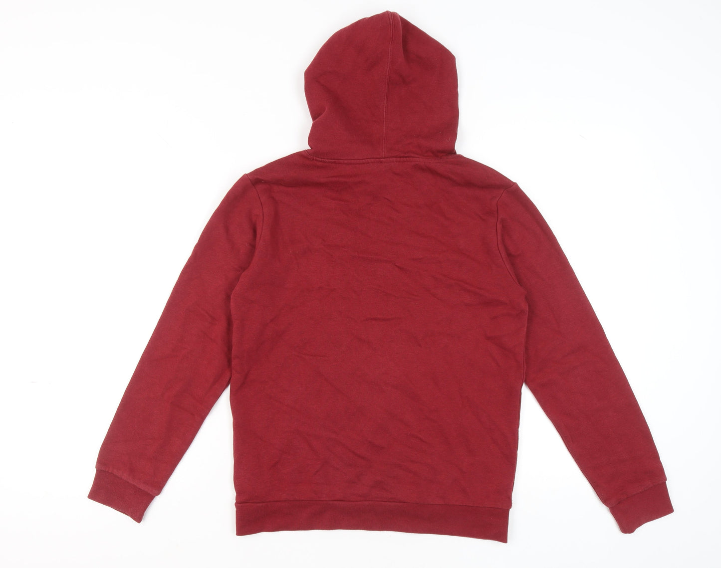 Champion Mens Red Pullover Hoodie Logo Fleece Sweatshirt Size S