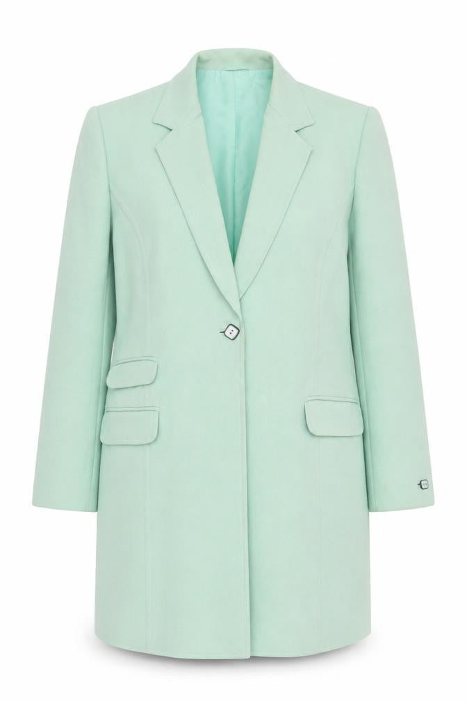 Country Casuals Womens Green Long Overcoat Size 18 Lined Buttoned Formal
