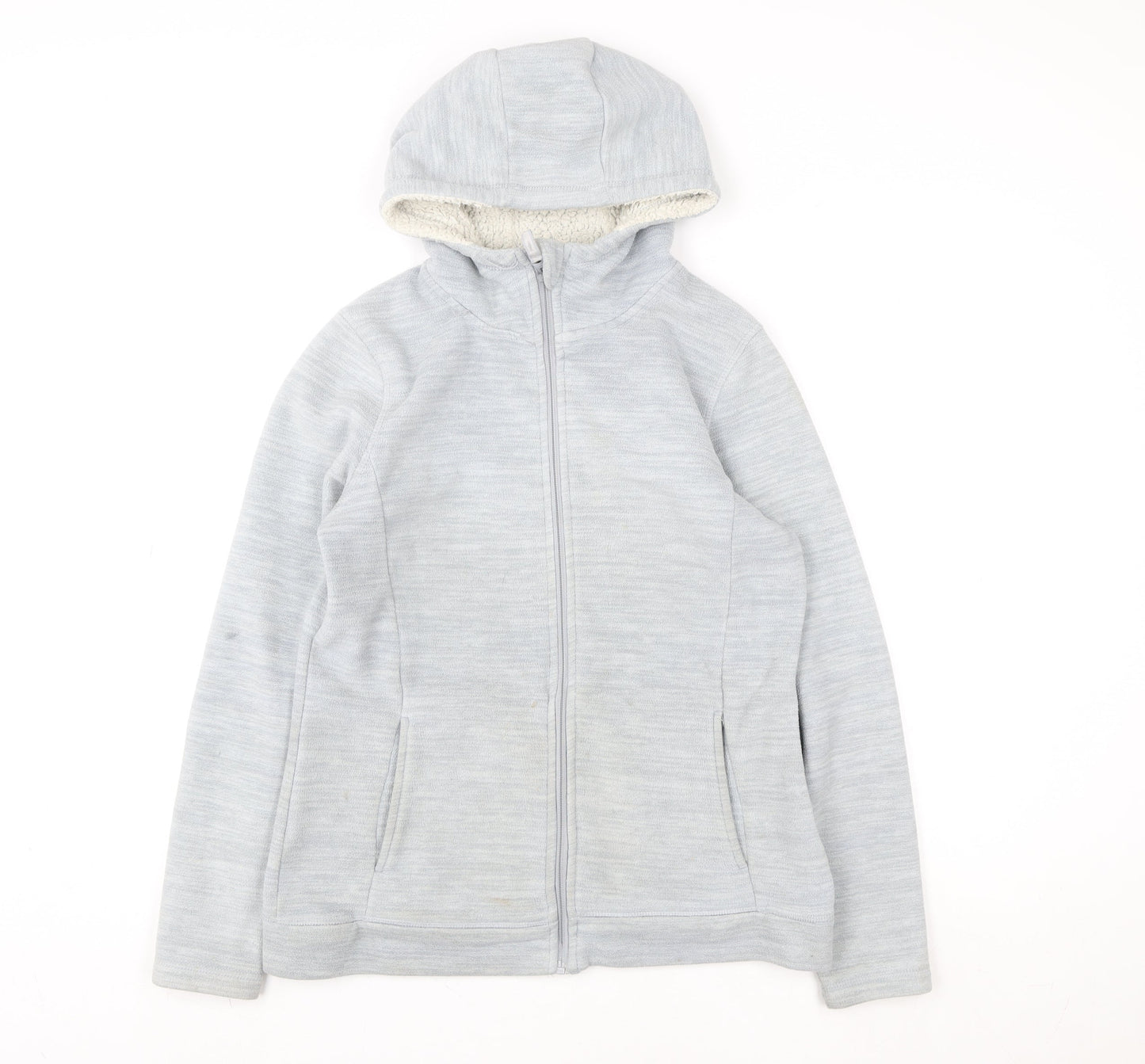 Mountain Warehouse Womens Grey Hooded Fleece Jacket Size 12