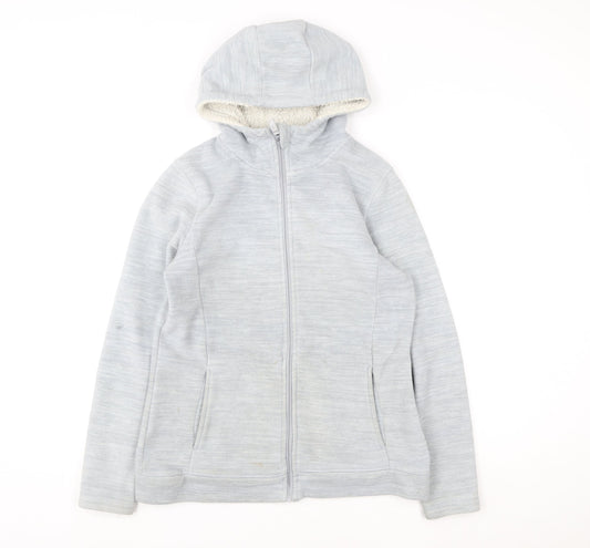 Mountain Warehouse Womens Grey Hooded Fleece Jacket Size 12