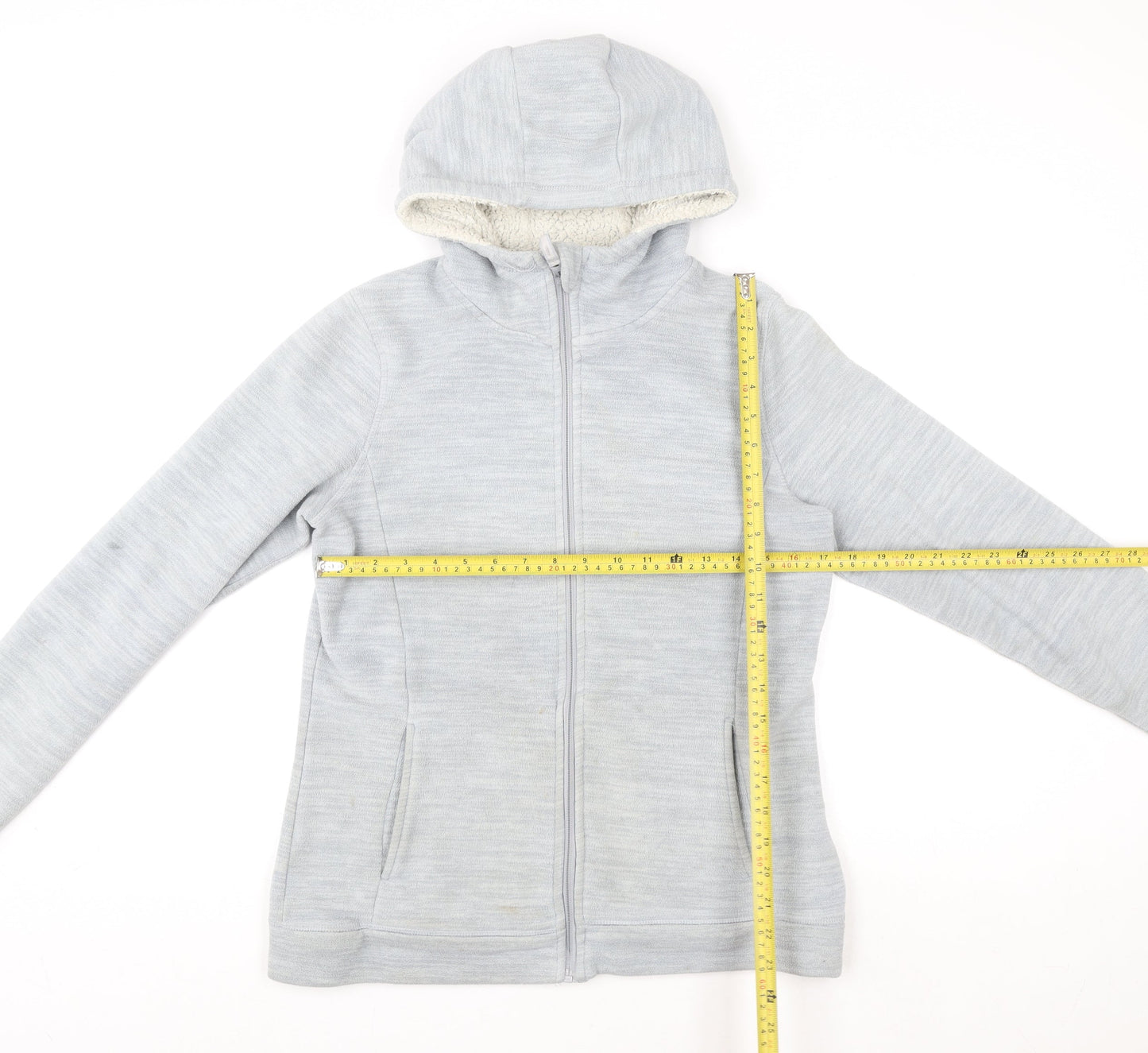 Mountain Warehouse Womens Grey Hooded Fleece Jacket Size 12