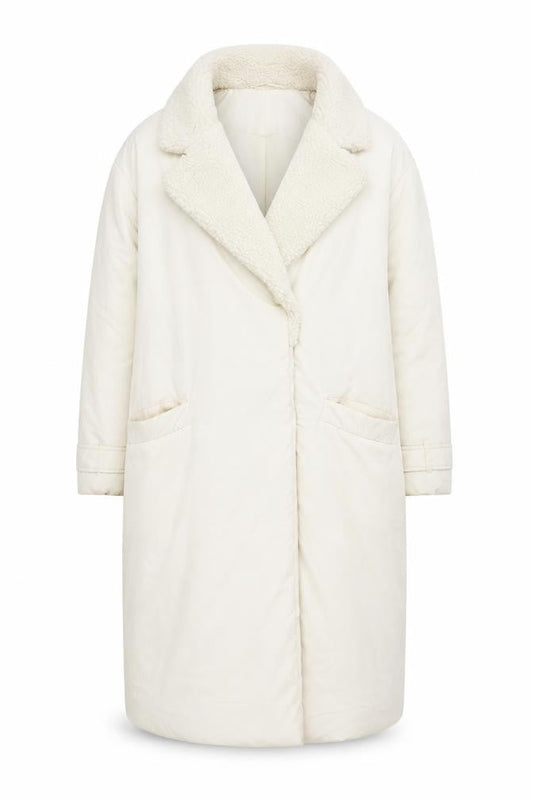 Dorothy Perkins Women's Ivory Long Lined Overcoat Size M