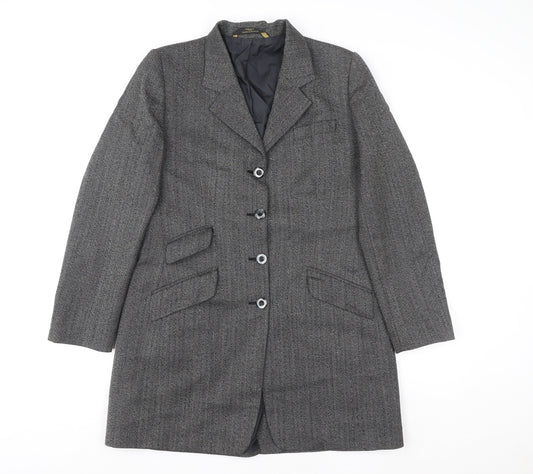 Marks and Spencer Womens Grey Wool Single Breasted Blazer UK 14