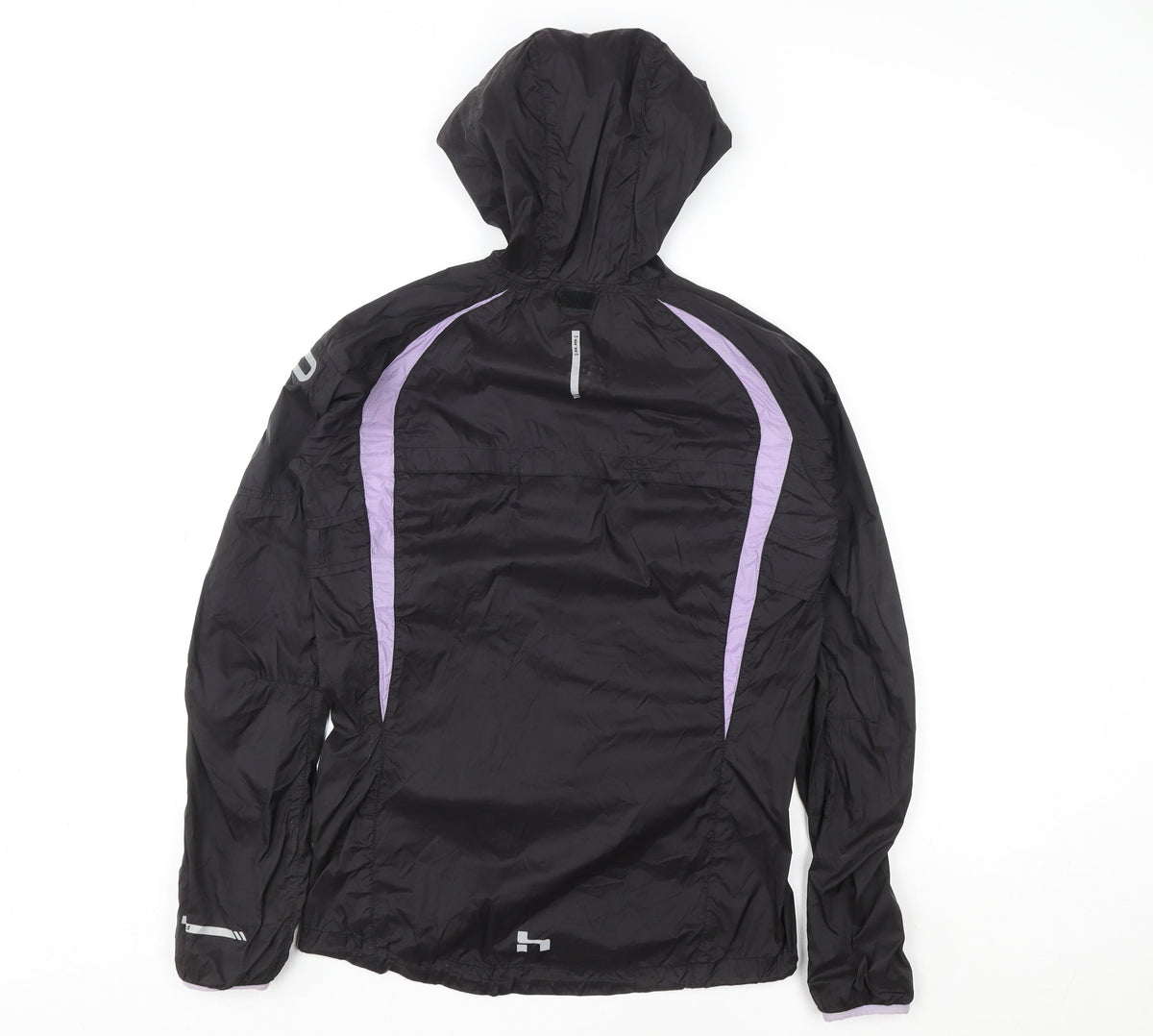Hind Womens Black Size 10 Lightweight Hooded Windbreaker Jacket