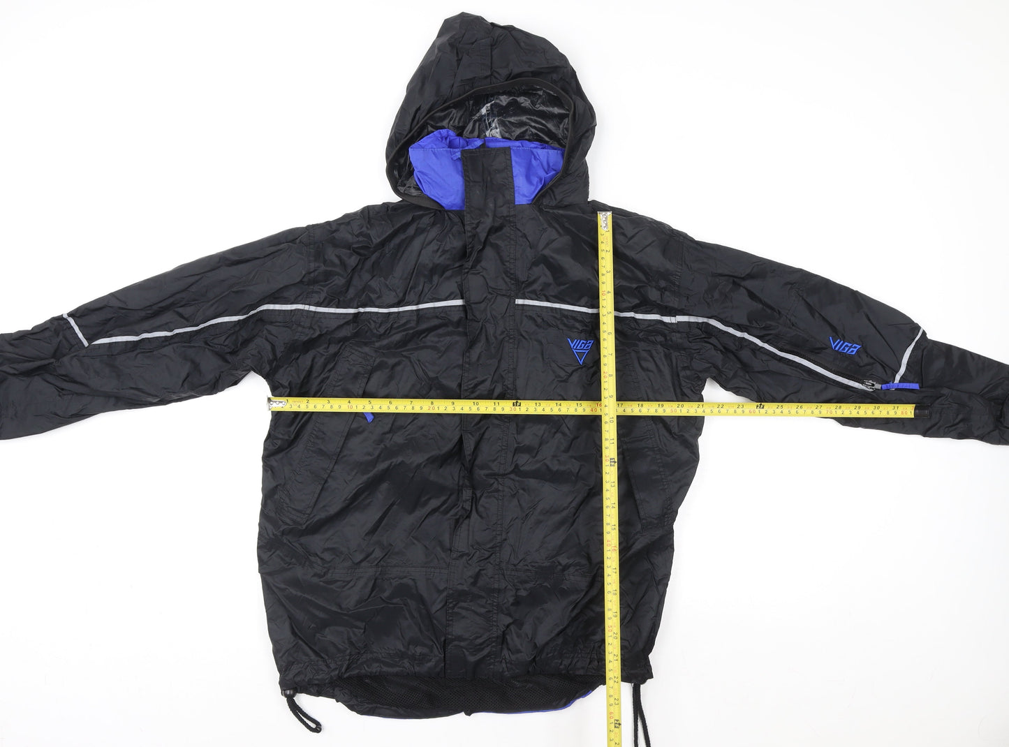 Viga Men's Black XS Hooded Reflective Windbreaker Jacket