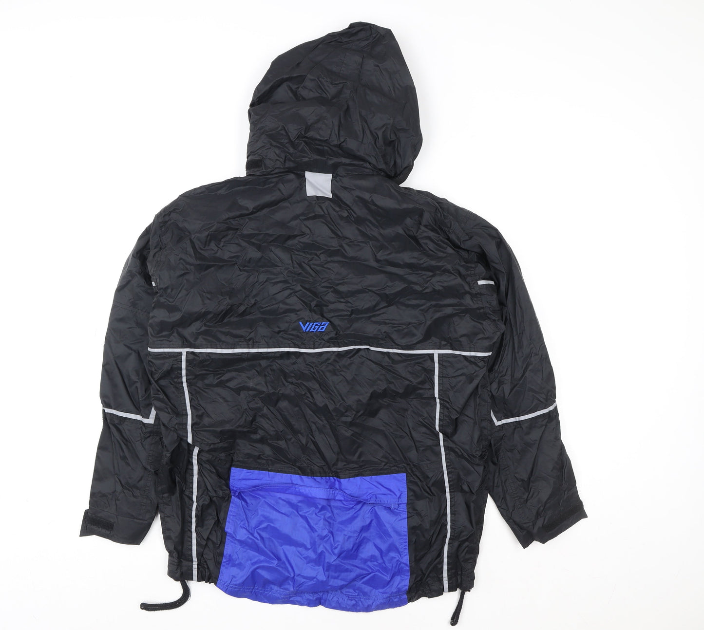 Viga Men's Black XS Hooded Reflective Windbreaker Jacket