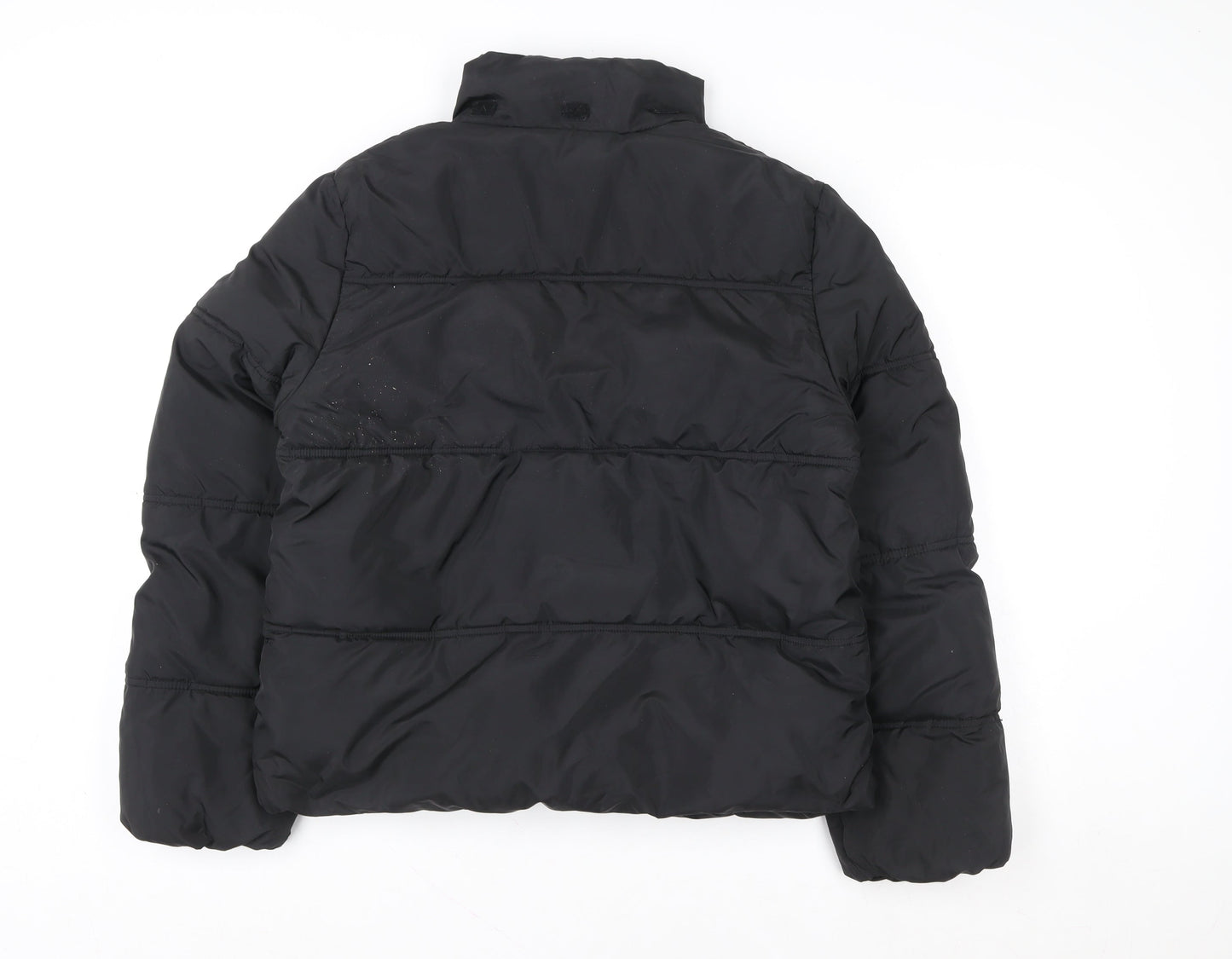 H&M Womens Black Puffer Jacket Size 20 Lined Quilted Winter Coat