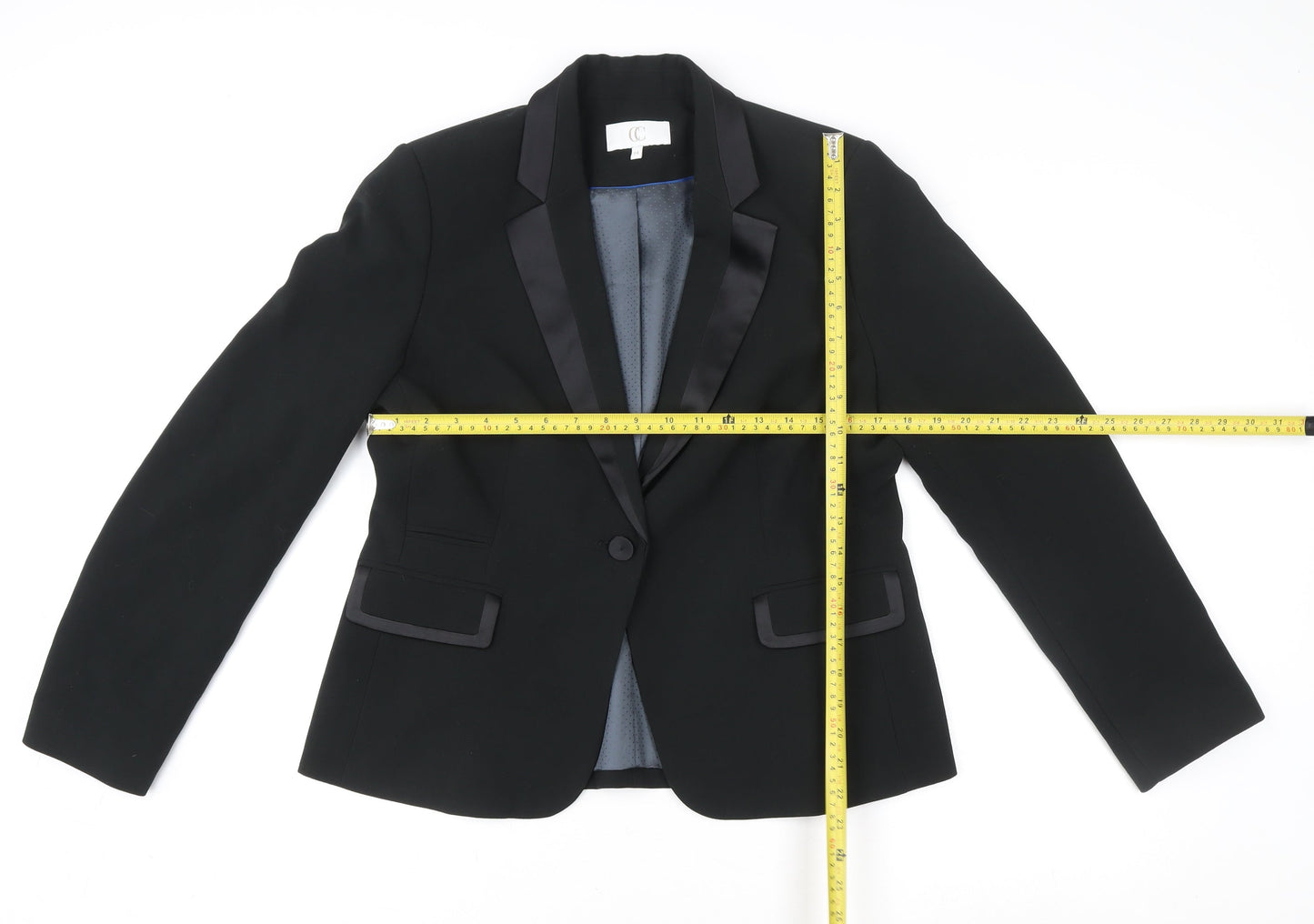 CC Women Black Blazer Size 14 Regular Classic Formal Jacket