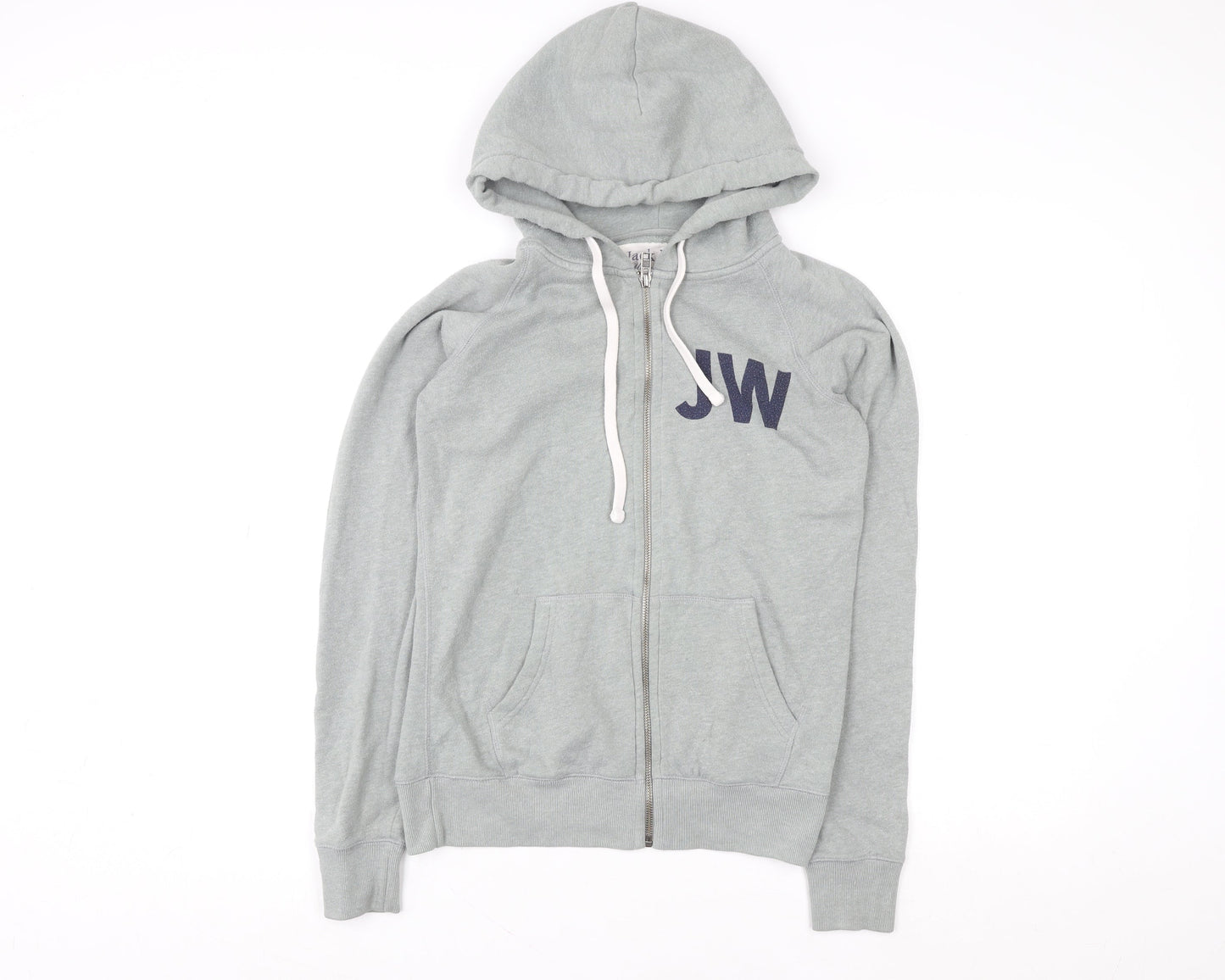Jack Wills Men's Grey Full Zip Hoodie Size M British Graphic
