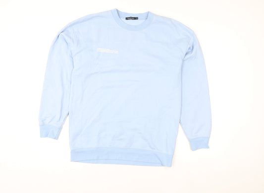 Boohoo Women’s Light Blue Crew Neck Pullover Sweatshirt Size S