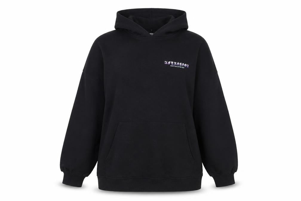 H&M Women Black Astrology Graphic Pullover Hoodie Medium