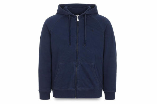 JEFF&CO Mens Blue Hooded Full Zip Cotton Blend Jacket M