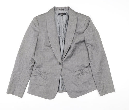 Alex Marie Grey Single-Breasted Women's Blazer Size 10 UK Classic Fit